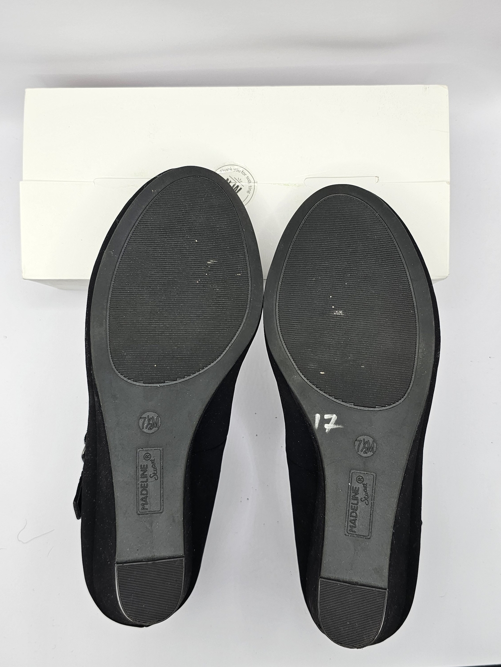 Madeline Stuart Black Suede Mary Jane Block Heel Pumps - Picture 4 of 5